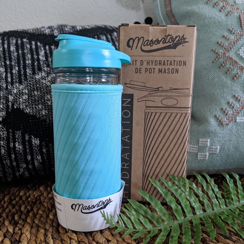 Masontops Glass Water Bottle with Neoprene